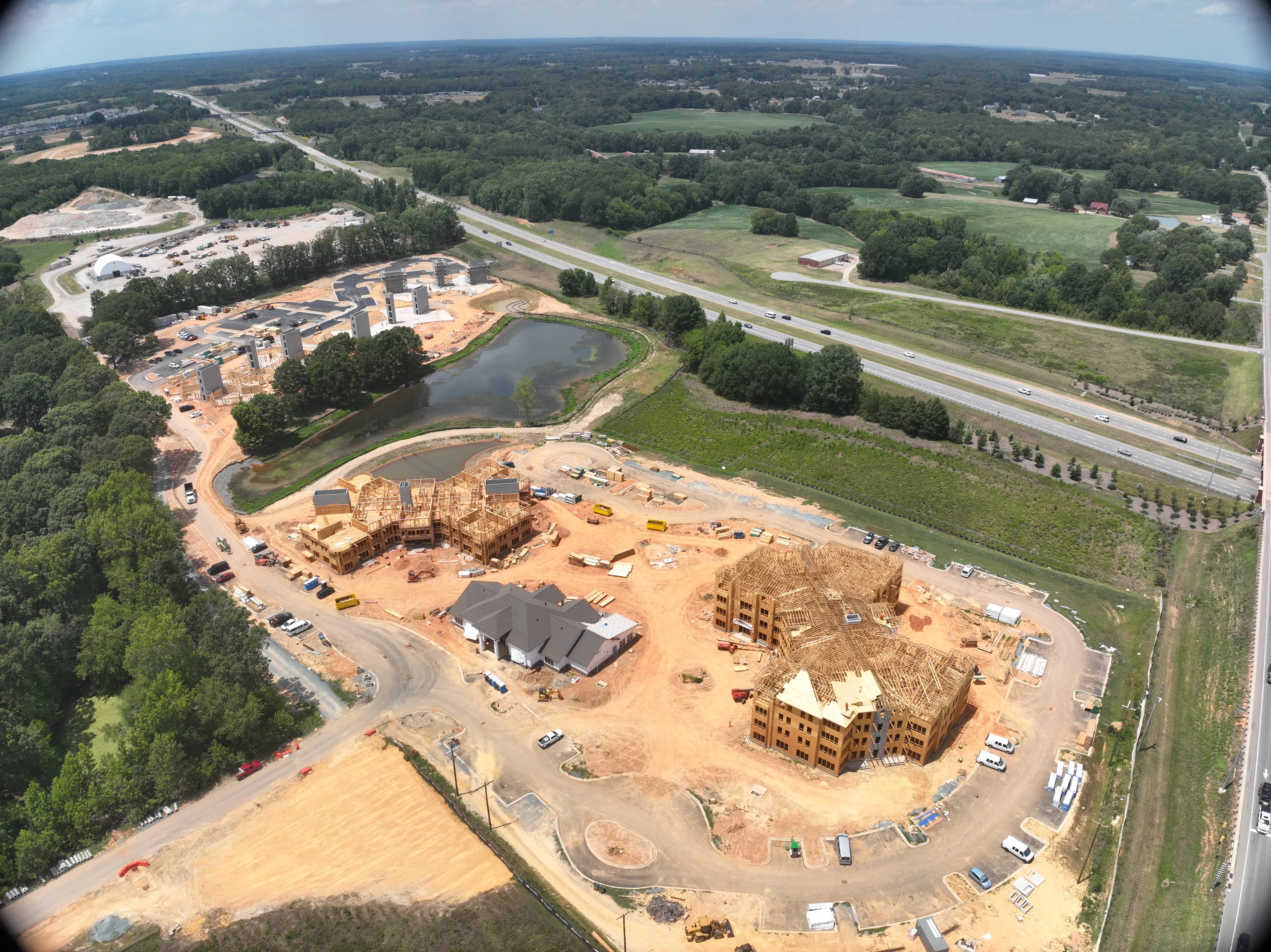 Aerial view of Sycamore construction